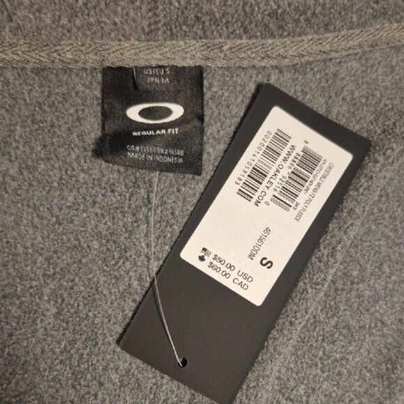 NWT OAKLEY Men's Full Zip Hoodie - Grey - S - Picture 5 of 8